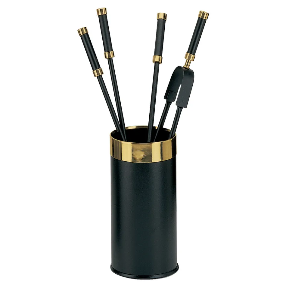 Porta Attrezzi con 4 Accessori per il Camino Inclusi Made in Italy - Serpente Viadurini