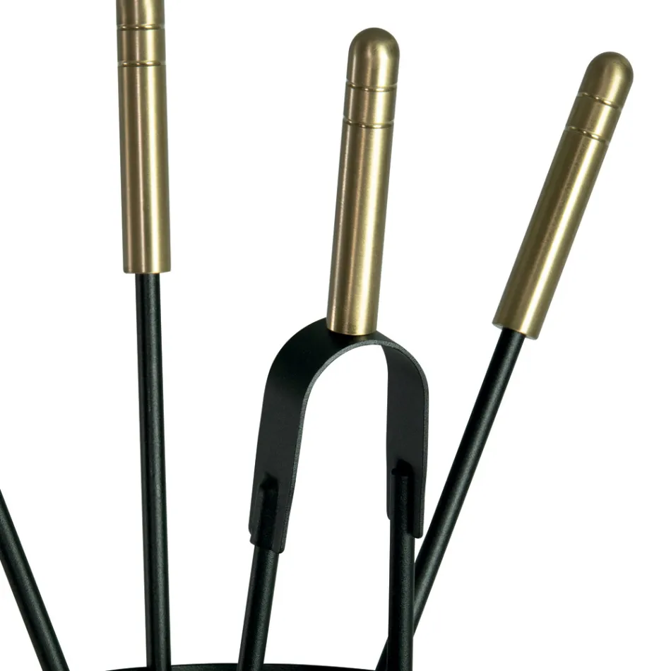 Porta Attrezzi con 4 Strumenti per la Cura del Camino Made in Italy - Fakir Viadurini