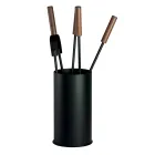 Porta Attrezzi con 4 Strumenti per la Cura del Camino Made in Italy - Fakir Viadurini