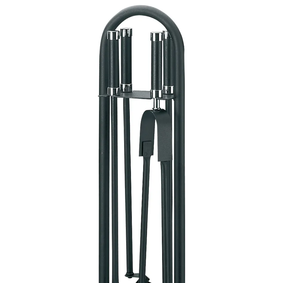 Porta Attrezzi con 4 Utensili per il Camino Made in Italy - Licaone Viadurini