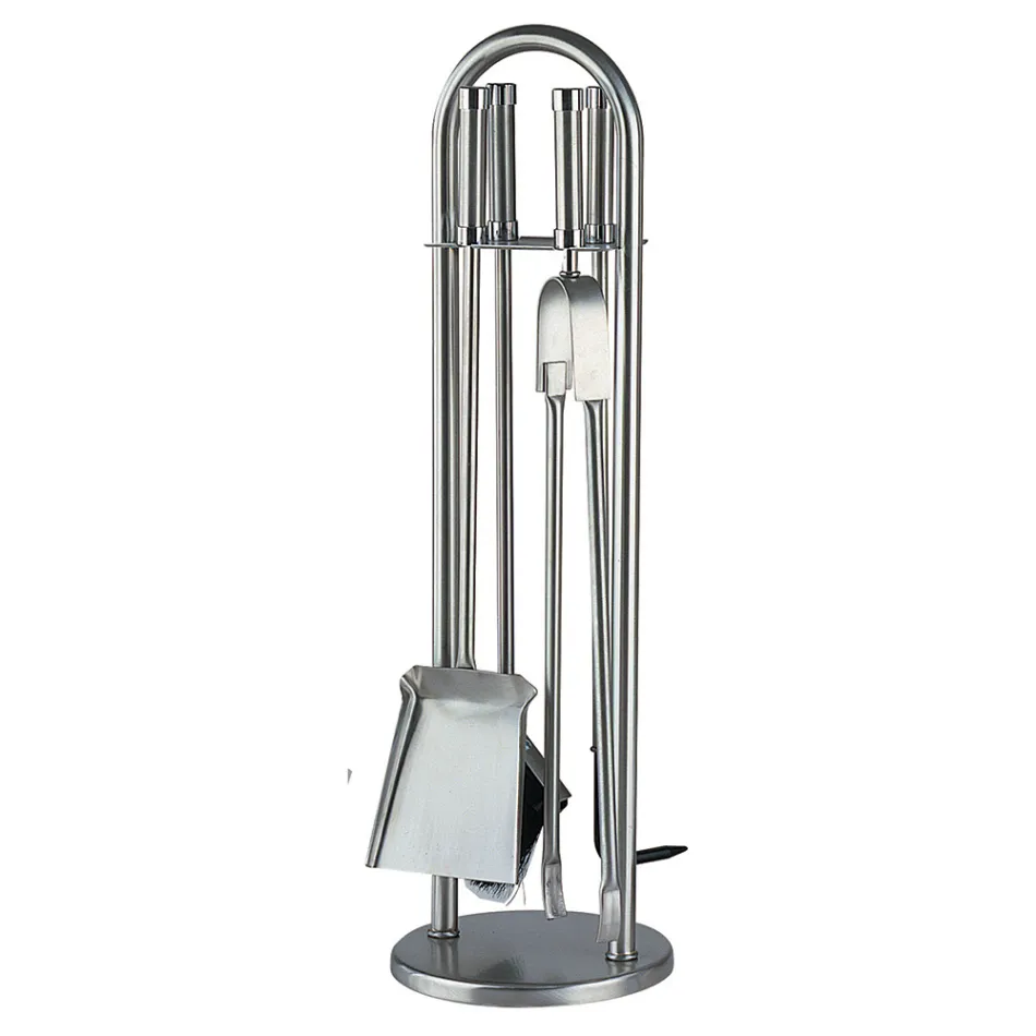 Porta Attrezzi con 4 Utensili per il Camino Made in Italy - Licaone Viadurini