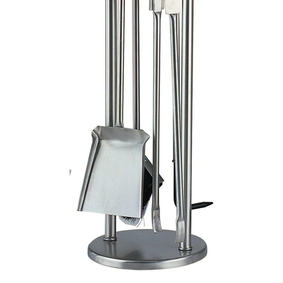 Porta Attrezzi con 4 Utensili per il Camino Made in Italy - Licaone Viadurini