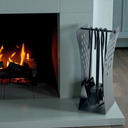 Porta Attrezzi dalle Linee Moderne in Metallo e 4 Utensili Made in Italy - Maiko Viadurini