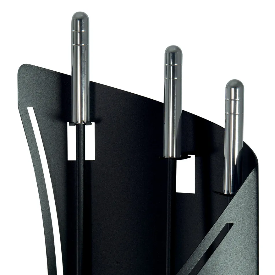 Porta Attrezzi Fisso con 3 Utensili per il Camino Made in Italy - Turbante Viadurini