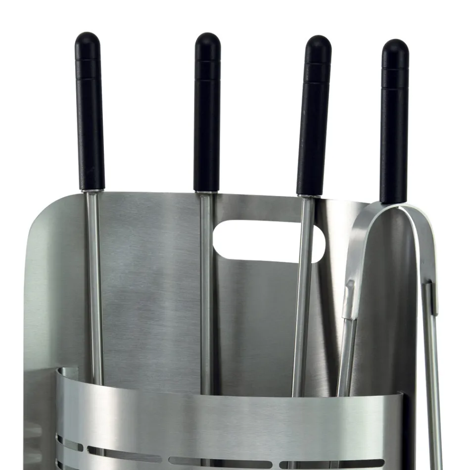 Porta Attrezzi Fisso con 4 Utensili per il Camino Made in Italy - Bonsai Viadurini