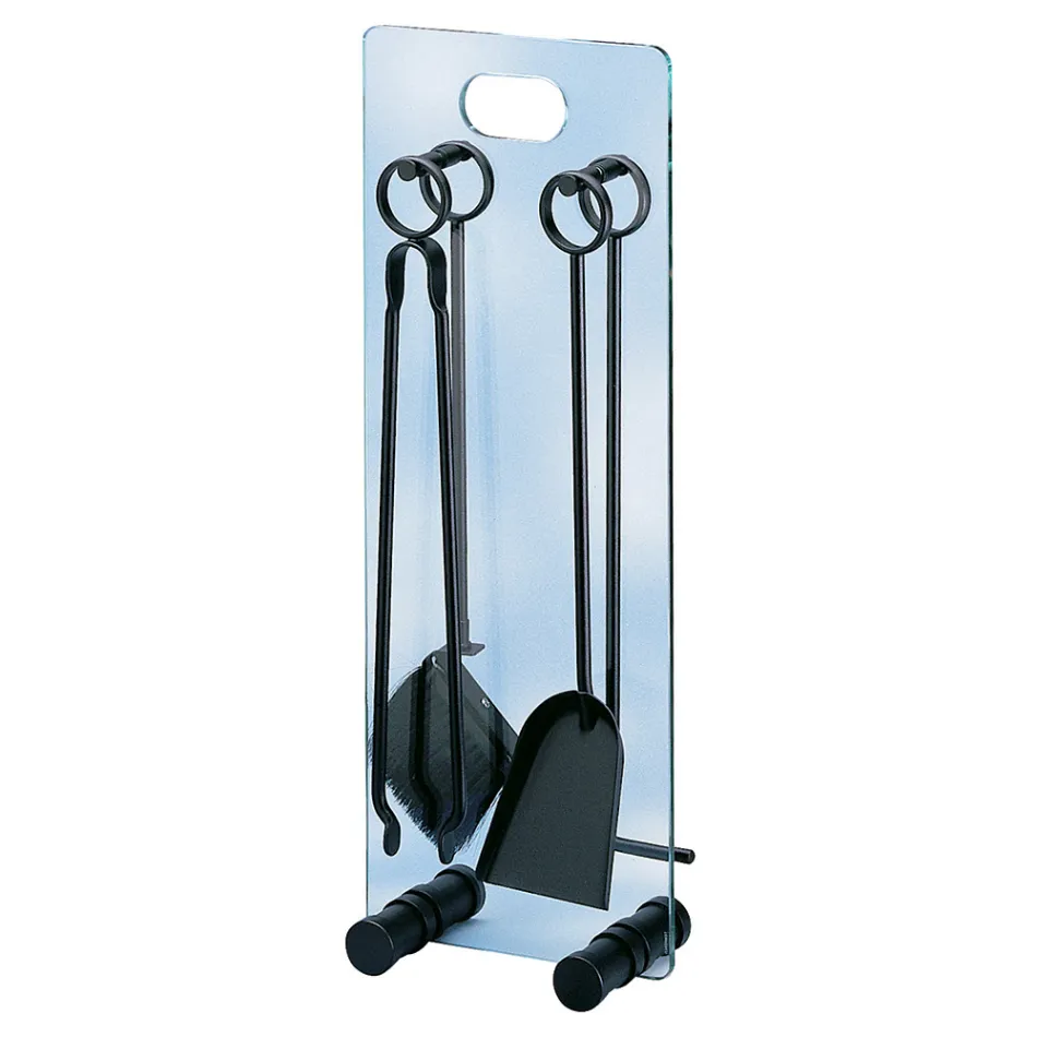 Porta Attrezzi in Cristallo Temperato con 4 Accessori Made in Italy - Zebra Viadurini