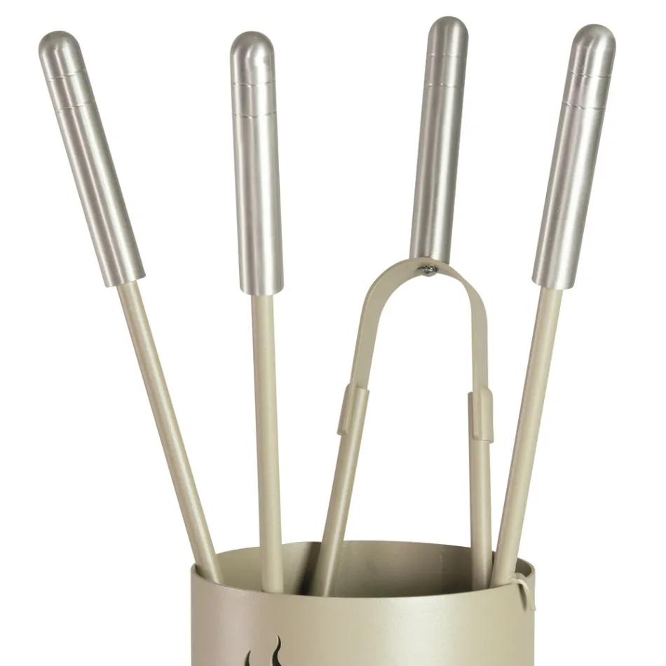 Porta Attrezzi in Metallo con 4 Accessori e Fiamma Made in Italy - Fakir Viadurini