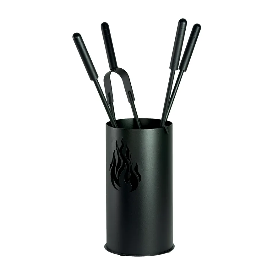 Porta Attrezzi in Metallo con 4 Accessori e Fiamma Made in Italy - Fakir Viadurini