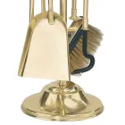 Porta Attrezzi in Ottone con 4 Accessori Altezza 65 cm Made in Italy - Canguro Viadurini