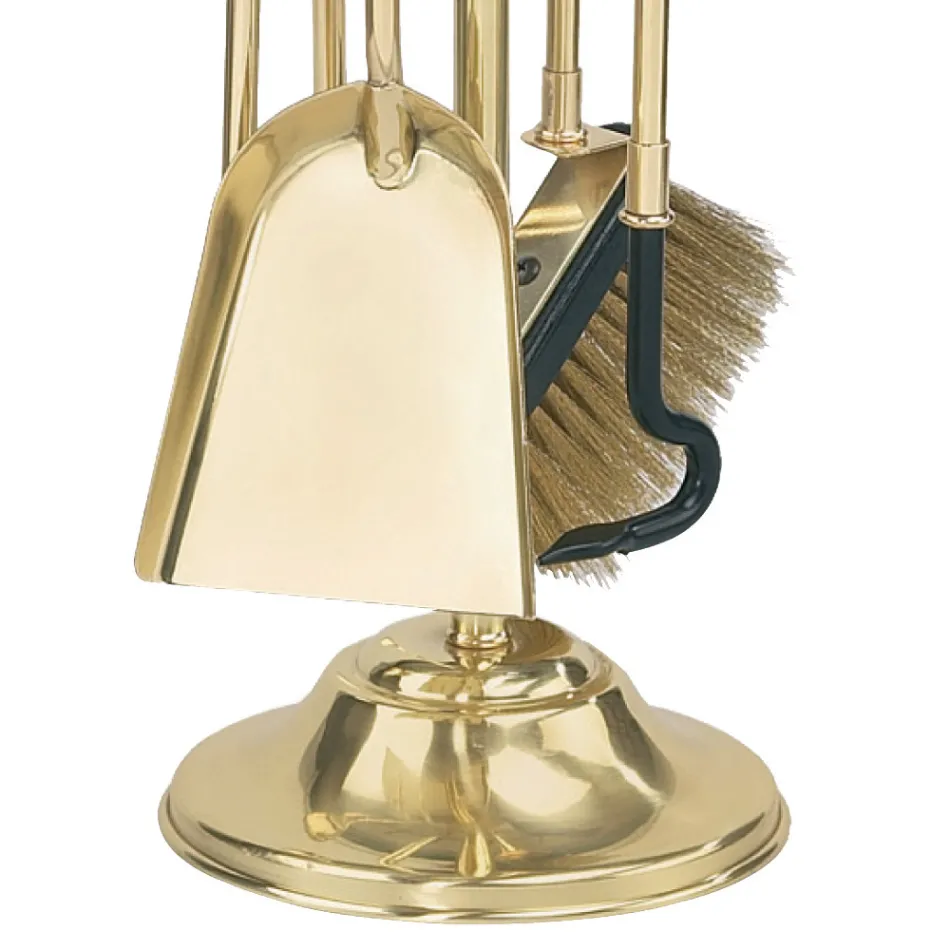 Porta Attrezzi in Ottone con 4 Accessori Altezza 65 cm Made in Italy - Canguro Viadurini