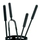 Porta Attrezzi per il Camino con 4 Utensili Inclusi Made in Italy - Merlo Viadurini