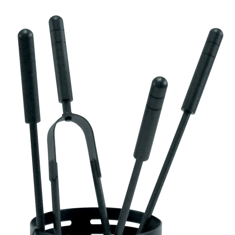 Porta Attrezzi per il Camino con 4 Utensili Inclusi Made in Italy - Merlo Viadurini