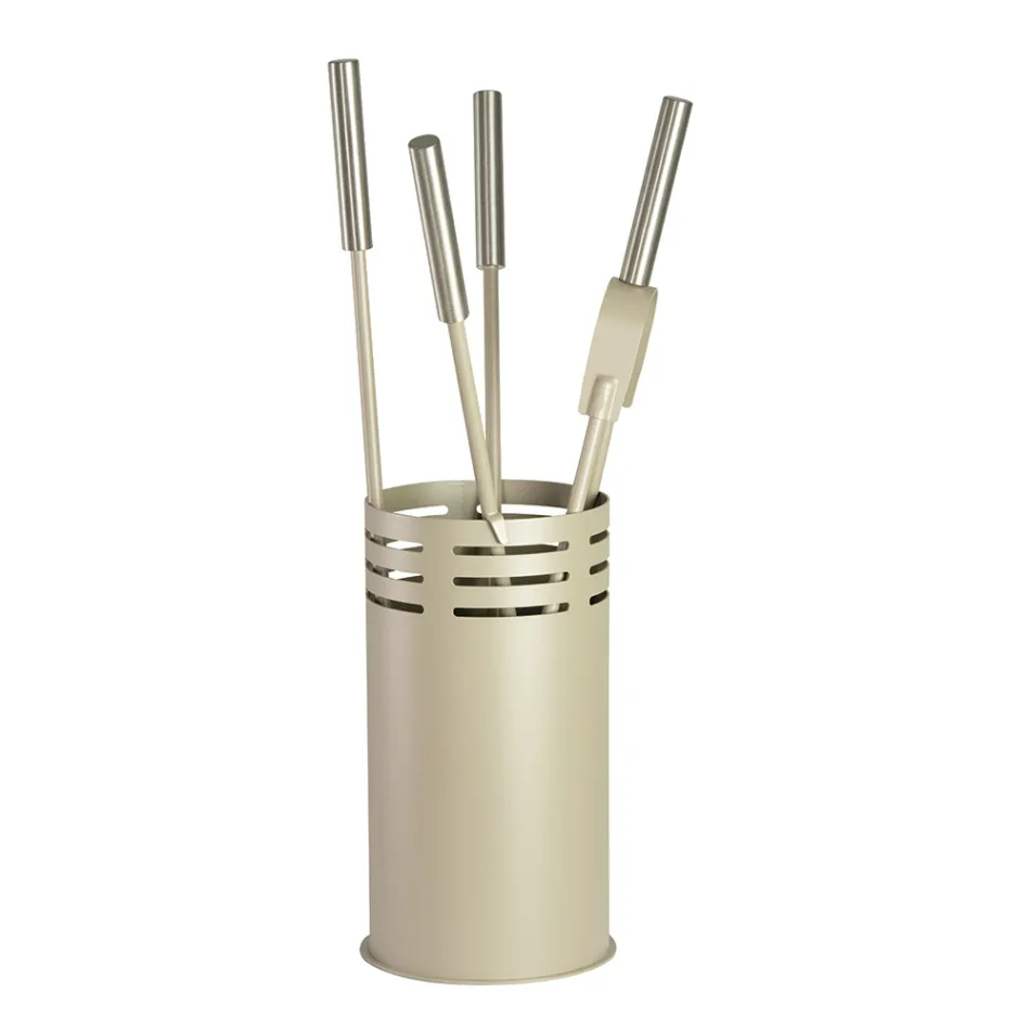 Porta Attrezzi per il Camino con 4 Utensili Inclusi Made in Italy - Merlo Viadurini