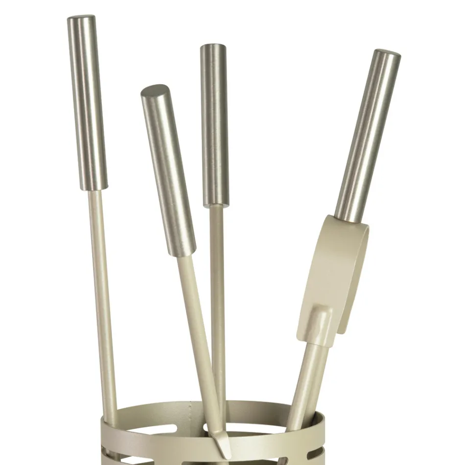 Porta Attrezzi per il Camino con 4 Utensili Inclusi Made in Italy - Merlo Viadurini