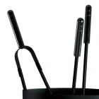 Porta Attrezzi per il Camino in Metallo con 4 Accessori Made in Italy - Canarino Viadurini