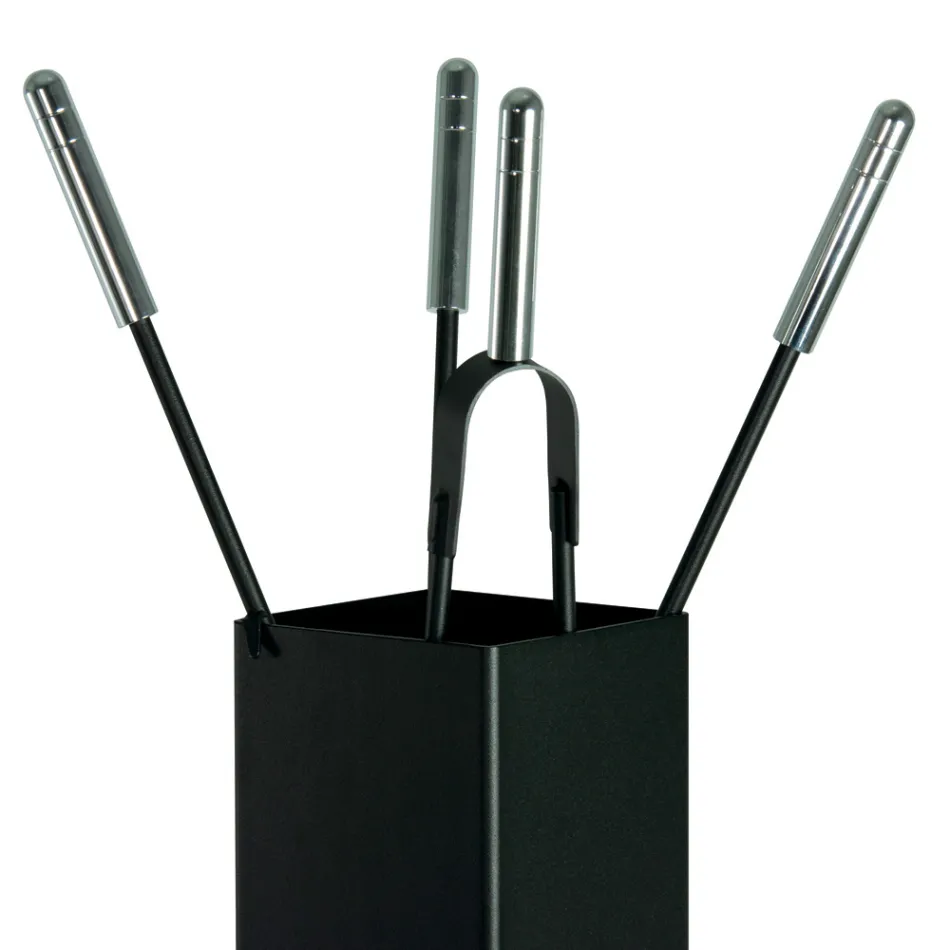 Porta Attrezzi Quadrato in Metallo e 4 Accessori Made in Italy - Iena Viadurini