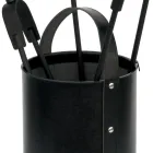 Porta Attrezzi Rotondo in Ecopelle con Manico e 4 Accessori Made in Italy - Piccione Viadurini