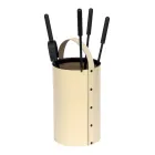 Porta Attrezzi Rotondo in Ecopelle con Manico e 4 Accessori Made in Italy - Piccione Viadurini