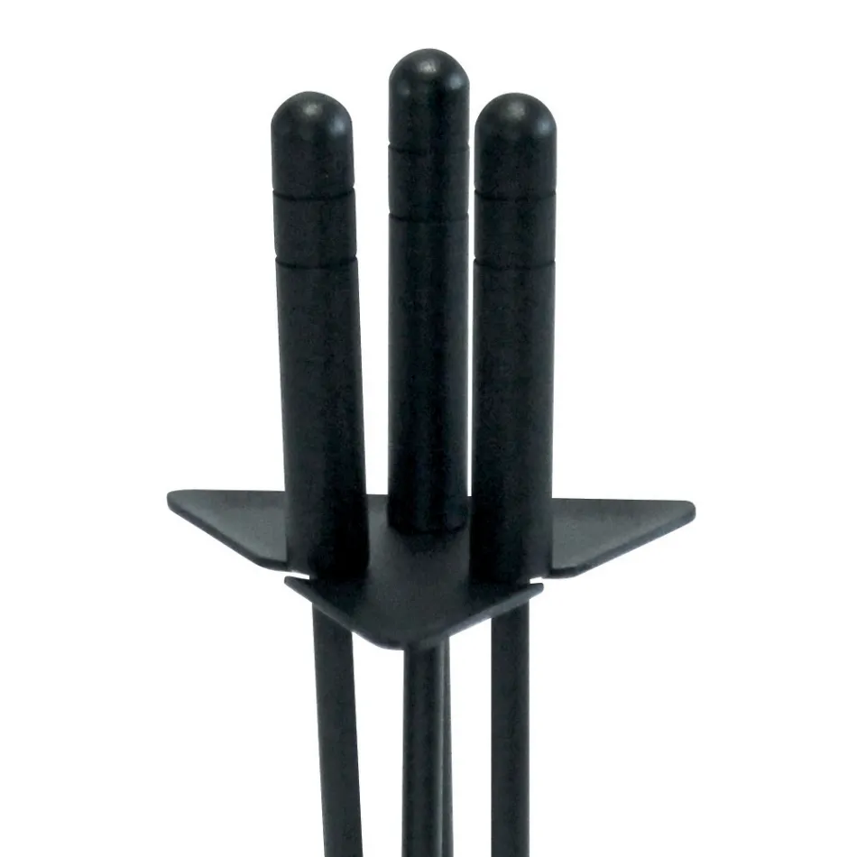 Porta Attrezzi Triangolare con 3 Utensili per il Camino Made in Italy - Tabu Viadurini