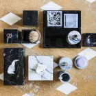 Porta Fazzoletti in Marmo Nero Marquinia Design Rettangolare Italiano - Rafa Viadurini