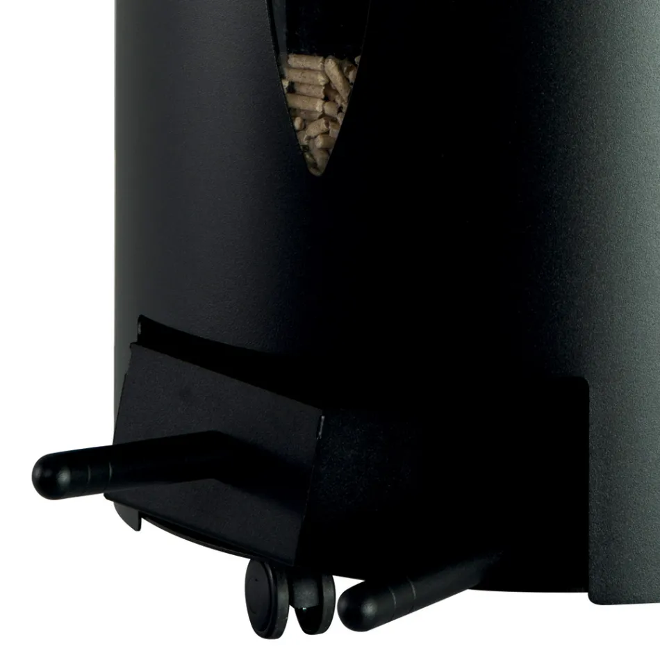 Porta Pellet con Coperchio, Scopetta e Paletta Made in Italy - Cacatua Viadurini