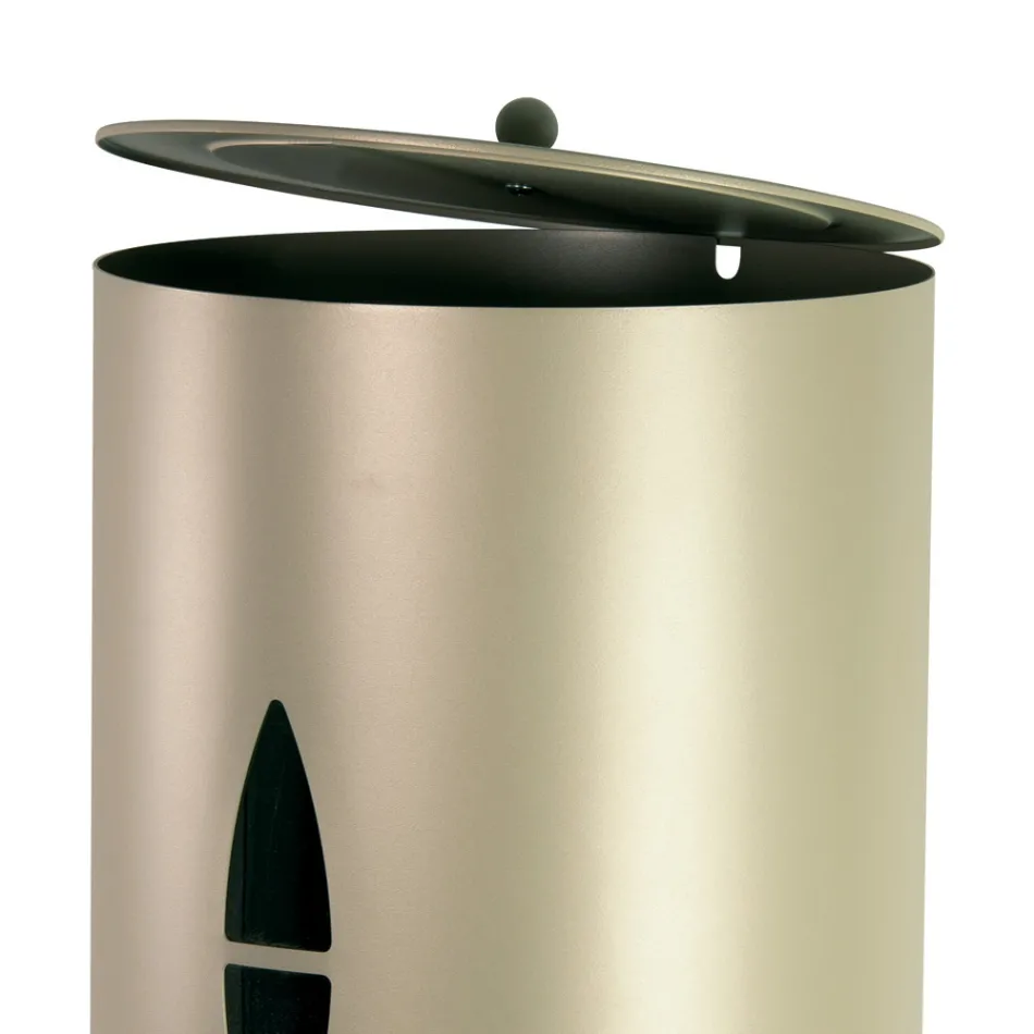 Porta Pellet con Coperchio, Scopetta e Paletta Made in Italy - Cacatua Viadurini