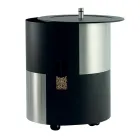 Porta Pellet con Ruote e Coperchio Realizzato in Metallo Made in Italy - Cicogna Viadurini