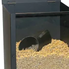 Porta Pellet in Acciaio Verniciato Nero con Plexiglass Made in Italy - Pellicano Viadurini