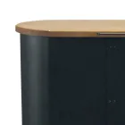 Porta Pellet in Metallo con Ruote e Coperchio in Legno Made in Italy - Bisonte Viadurini