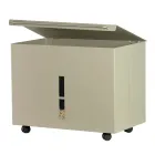 Porta Pellet in Metallo con Ruote e Coperchio Made in Italy - Gazza Viadurini