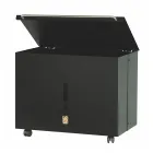 Porta Pellet in Metallo con Ruote e Coperchio Made in Italy - Gazza Viadurini