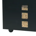 Porta Pellet Quadrato in Acciaio Verniciato Nero e Ruote Made in Italy - Pappagallo Viadurini