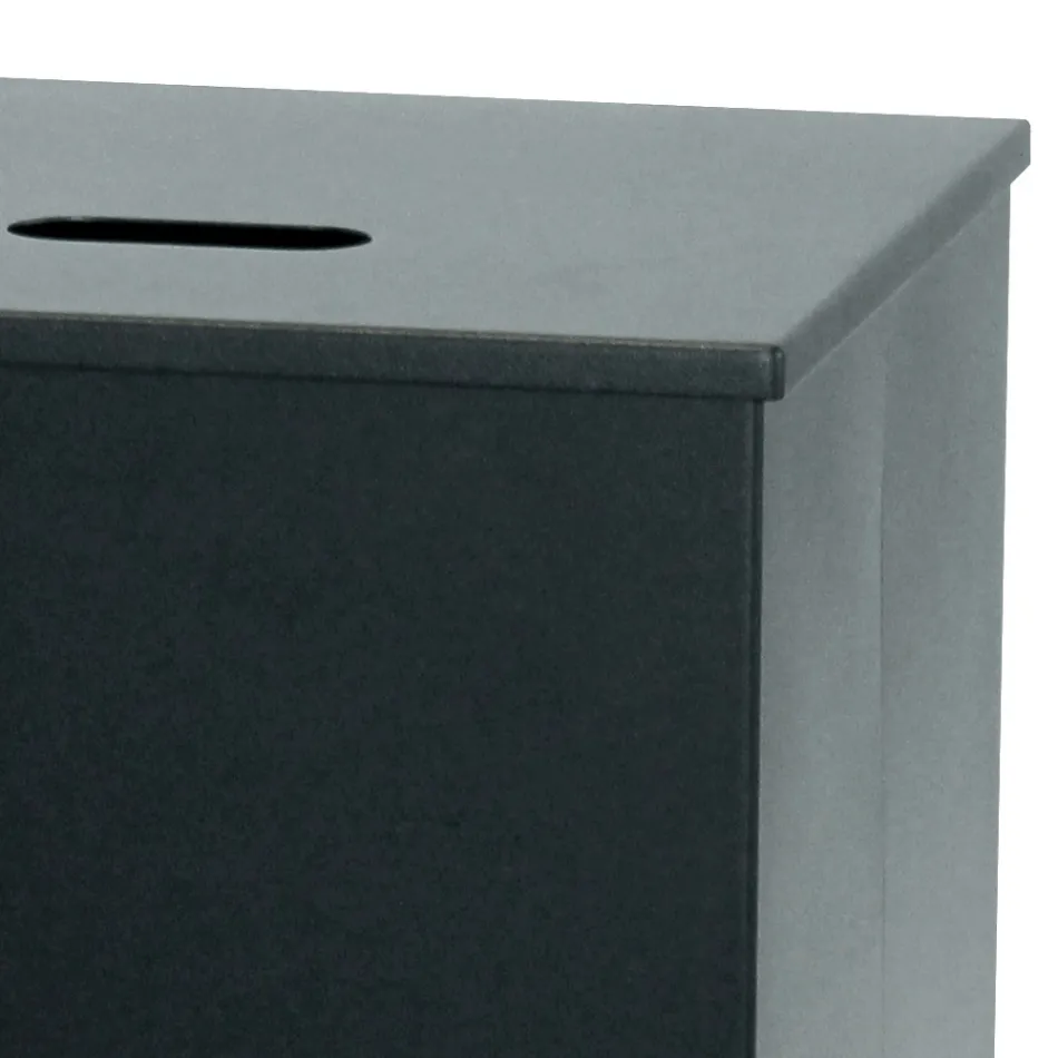 Porta Pellet Quadrato in Acciaio Verniciato Nero e Ruote Made in Italy - Pappagallo Viadurini