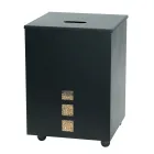 Porta Pellet Quadrato in Acciaio Verniciato Nero e Ruote Made in Italy - Pappagallo Viadurini