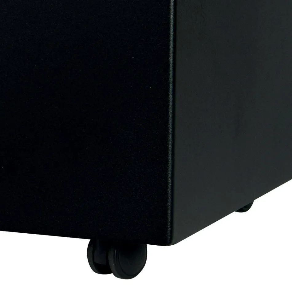 Porta Pellet Rettangolare in Metallo con 4 Ruote Made in Italy - Aquila Viadurini