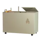 Porta Pellet Rettangolare in Metallo con 4 Ruote Made in Italy - Aquila Viadurini