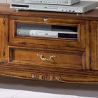 Porta Tv Stile Classico in Legno con Ante in Vetro Made in Italy - Richard Viadurini