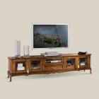 Porta Tv Stile Classico in Legno con Ante in Vetro Made in Italy - Richard Viadurini