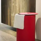 Portabiancheria cilindrico in cuoio rigenerato fatto a mano Roby Viadurini