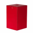 Portabiancheria in cuoio a base quadrata David, made in Italy Viadurini