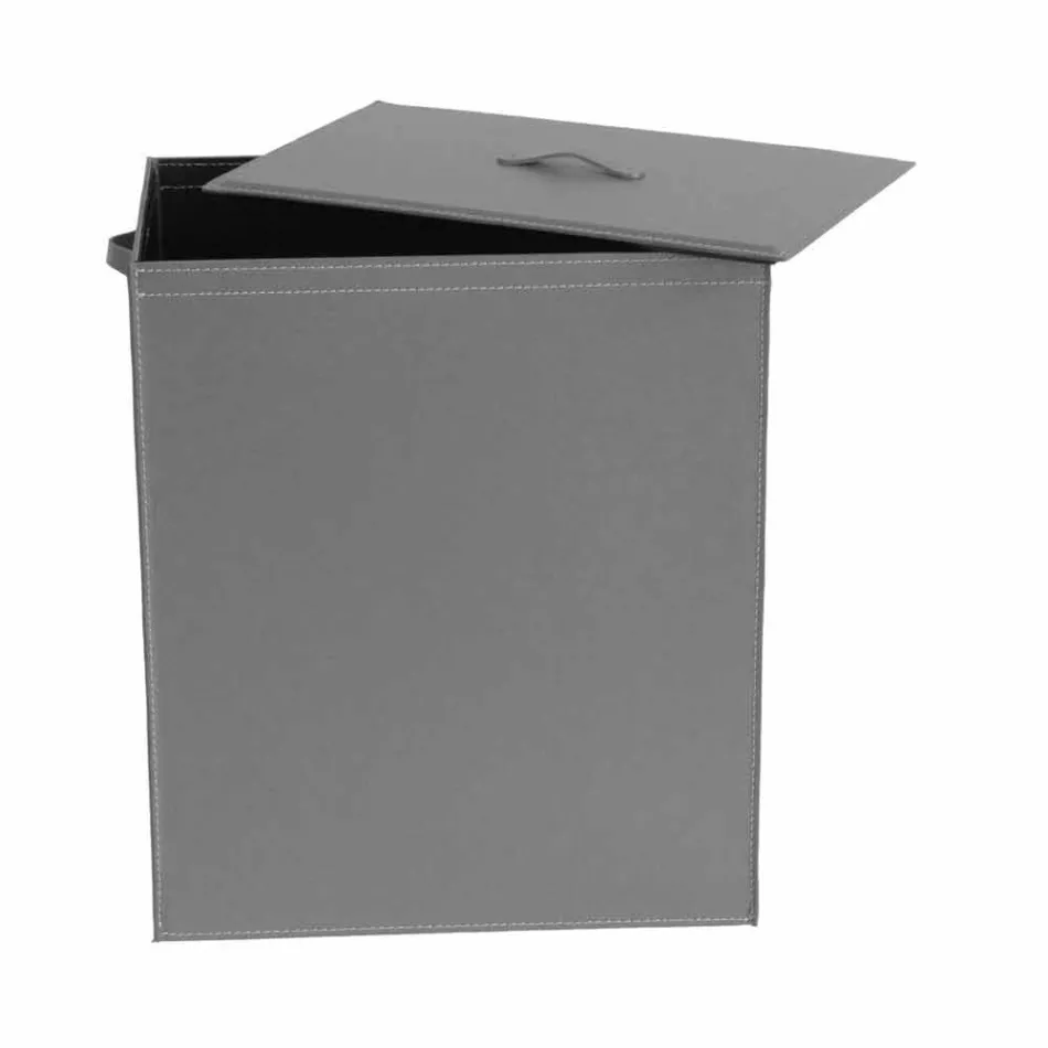 Portabiancheria in cuoio a base rettangolare di design Peter Viadurini