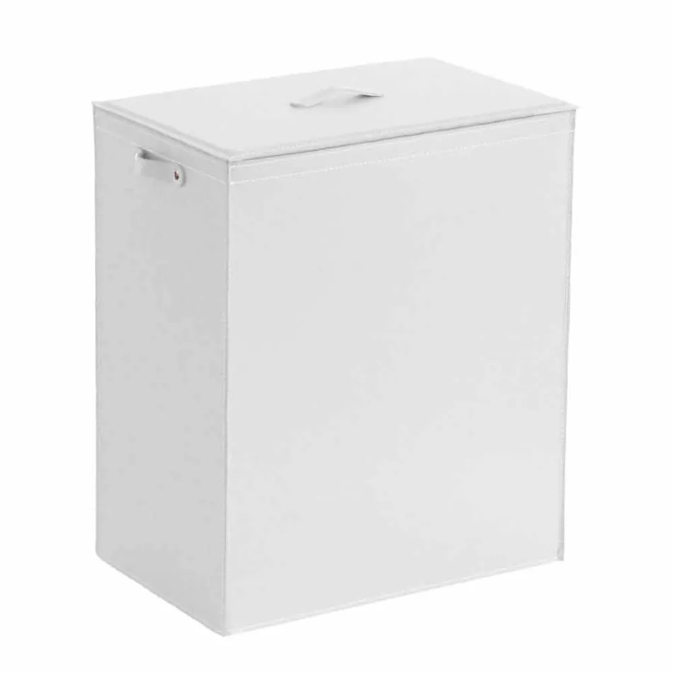 Portabiancheria in cuoio a base rettangolare di design Peter Viadurini