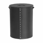 Portabiancheria ovale in cuoio rigenerato Riky made in Italy Viadurini