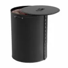 Portabiancheria ovale in cuoio rigenerato Riky made in Italy Viadurini