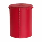 Portabiancheria ovale in cuoio rigenerato Riky made in Italy Viadurini