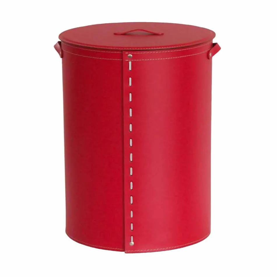 Portabiancheria ovale in cuoio rigenerato Riky made in Italy Viadurini