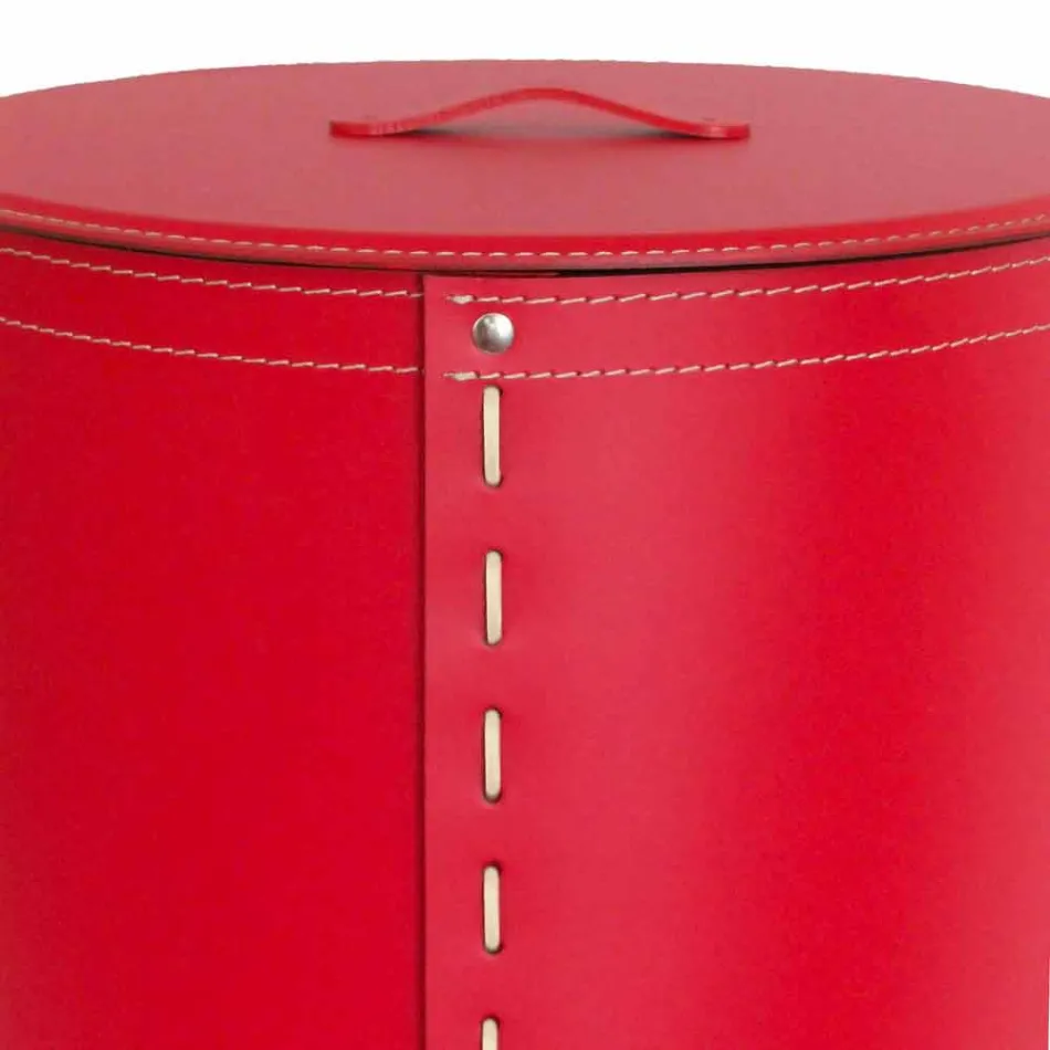 Portabiancheria ovale in cuoio rigenerato Riky made in Italy Viadurini