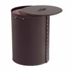 Portabiancheria ovale in cuoio rigenerato Riky made in Italy Viadurini