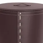 Portabiancheria ovale in cuoio rigenerato Riky made in Italy Viadurini