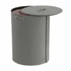 Portabiancheria ovale in cuoio rigenerato Riky made in Italy Viadurini